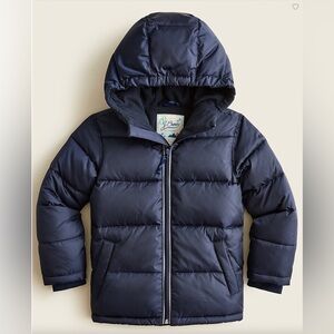 J Crew kids navy puffer winter coat XL like new
